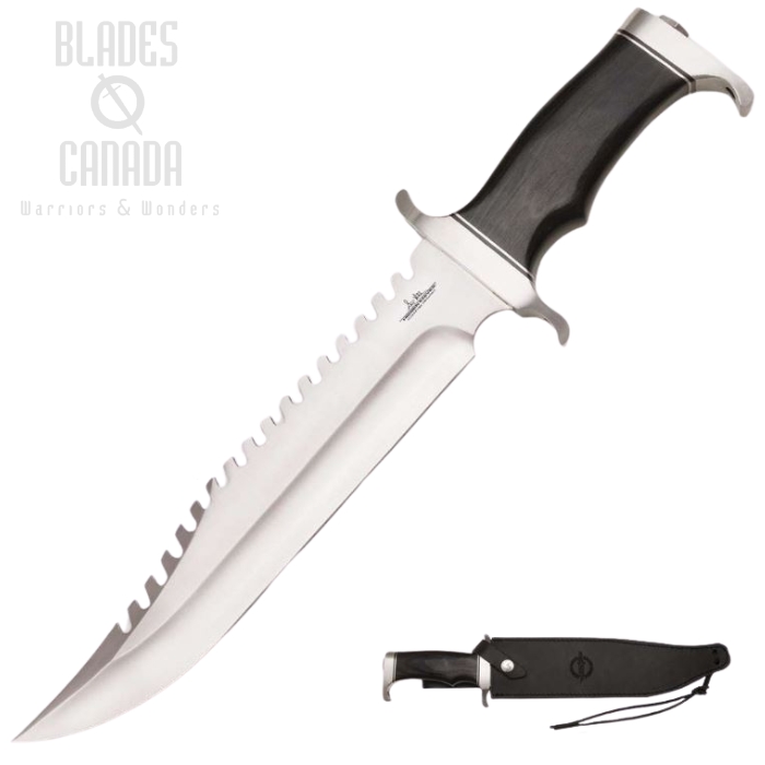 Gil Hibben Extreme Survivor Bowie Fixed Blade Knife, Pakkawood, Leather Sheath, GH5026